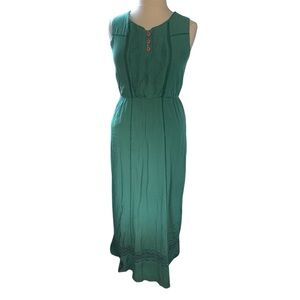 Matilda Jane Teal Maxi Dress with Red Accents